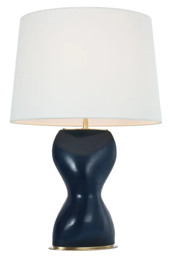 Sophisticated Organic Table Lamp with Artisanal Sandy Midnight Finish - Image 3