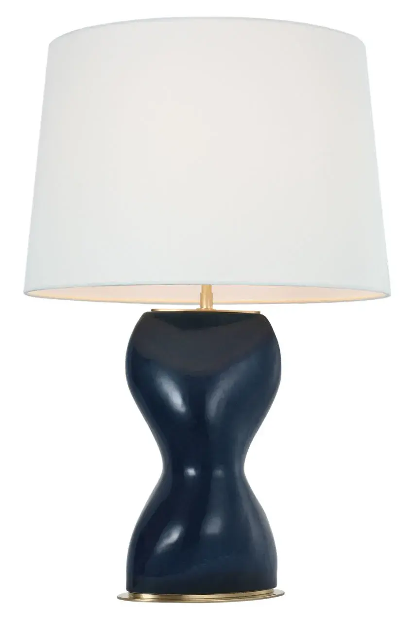 Sophisticated Organic Table Lamp with Artisanal Sandy Midnight Finish - Image 3
