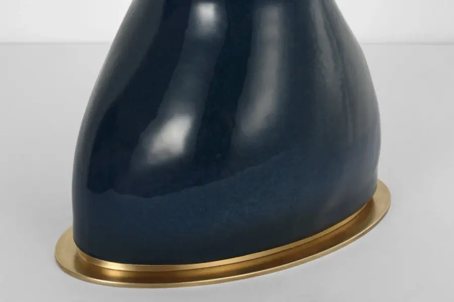Sophisticated Organic Table Lamp with Artisanal Sandy Midnight Finish - Image 7