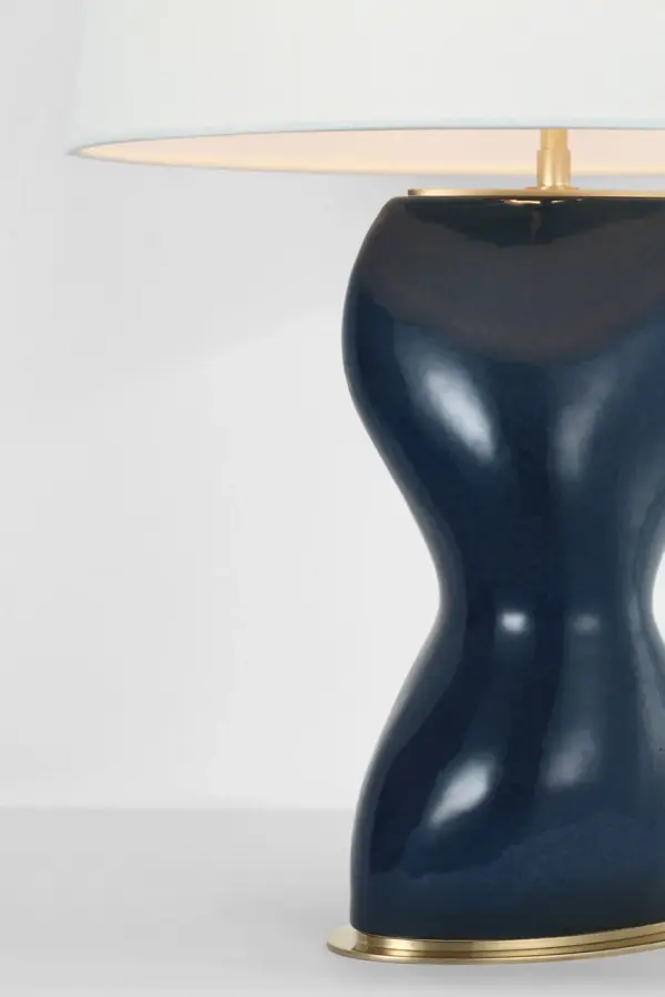 Sophisticated Organic Table Lamp with Artisanal Sandy Midnight Finish - Image 8