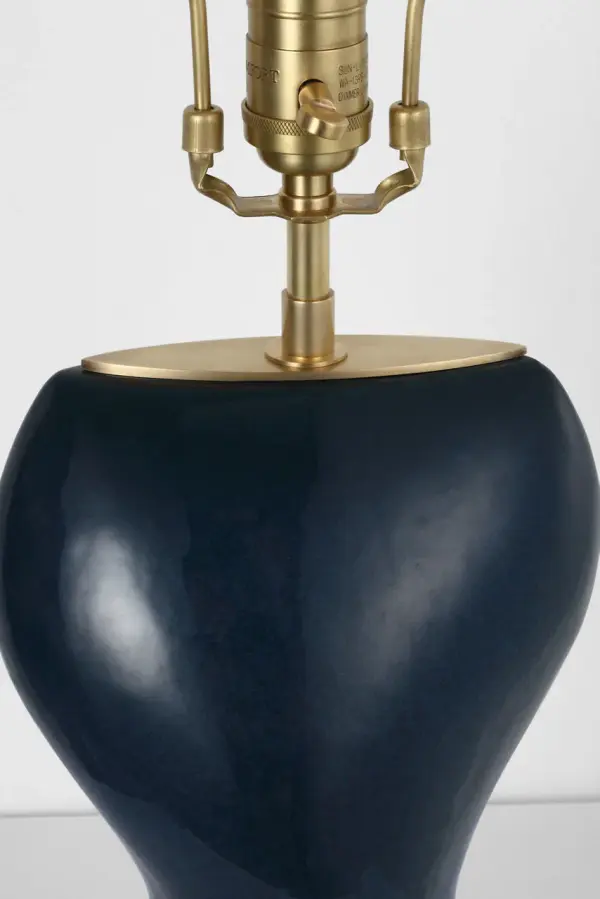 Sophisticated Organic Table Lamp with Artisanal Sandy Midnight Finish - Image 9