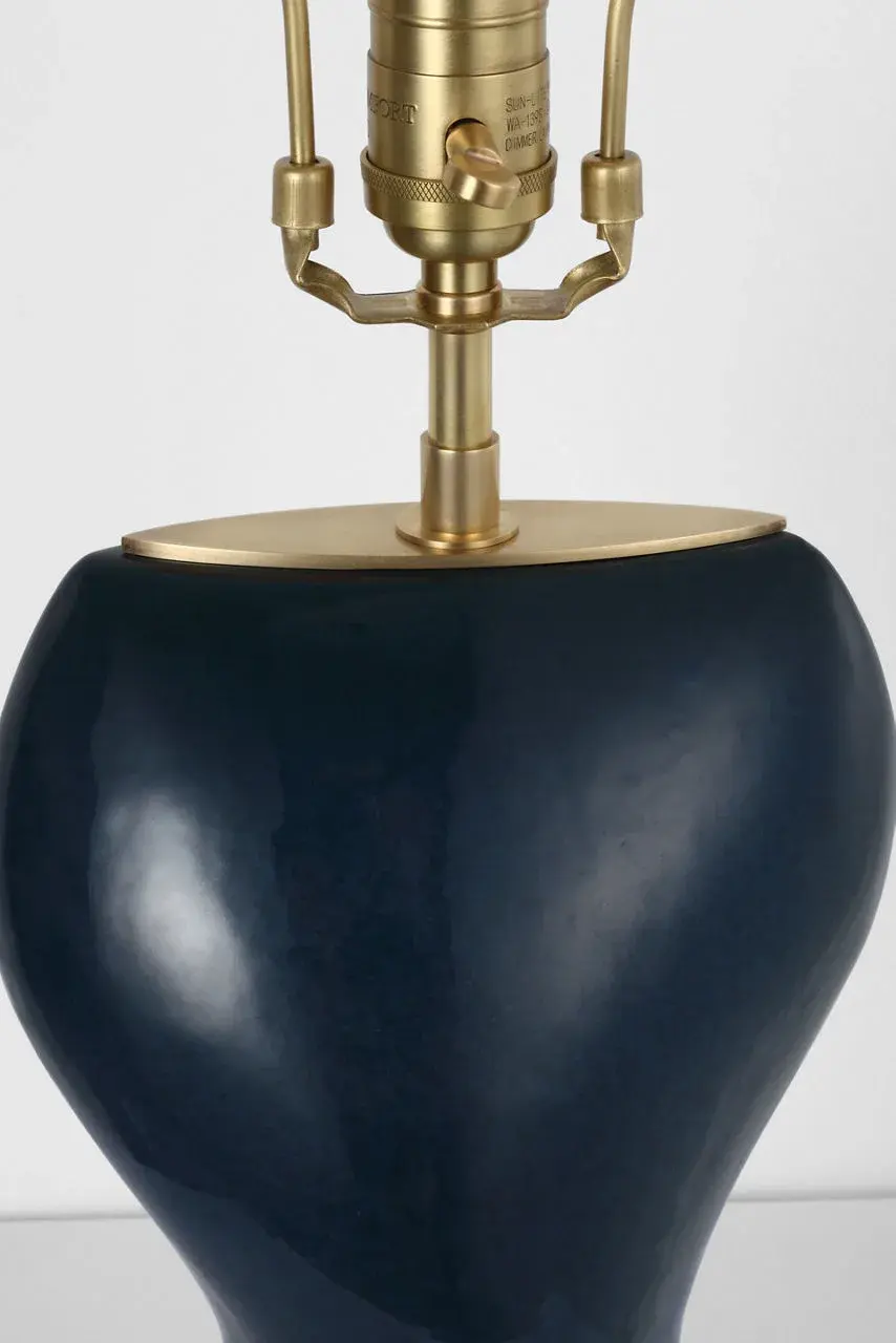 Sophisticated Organic Table Lamp with Artisanal Sandy Midnight Finish - Image 9