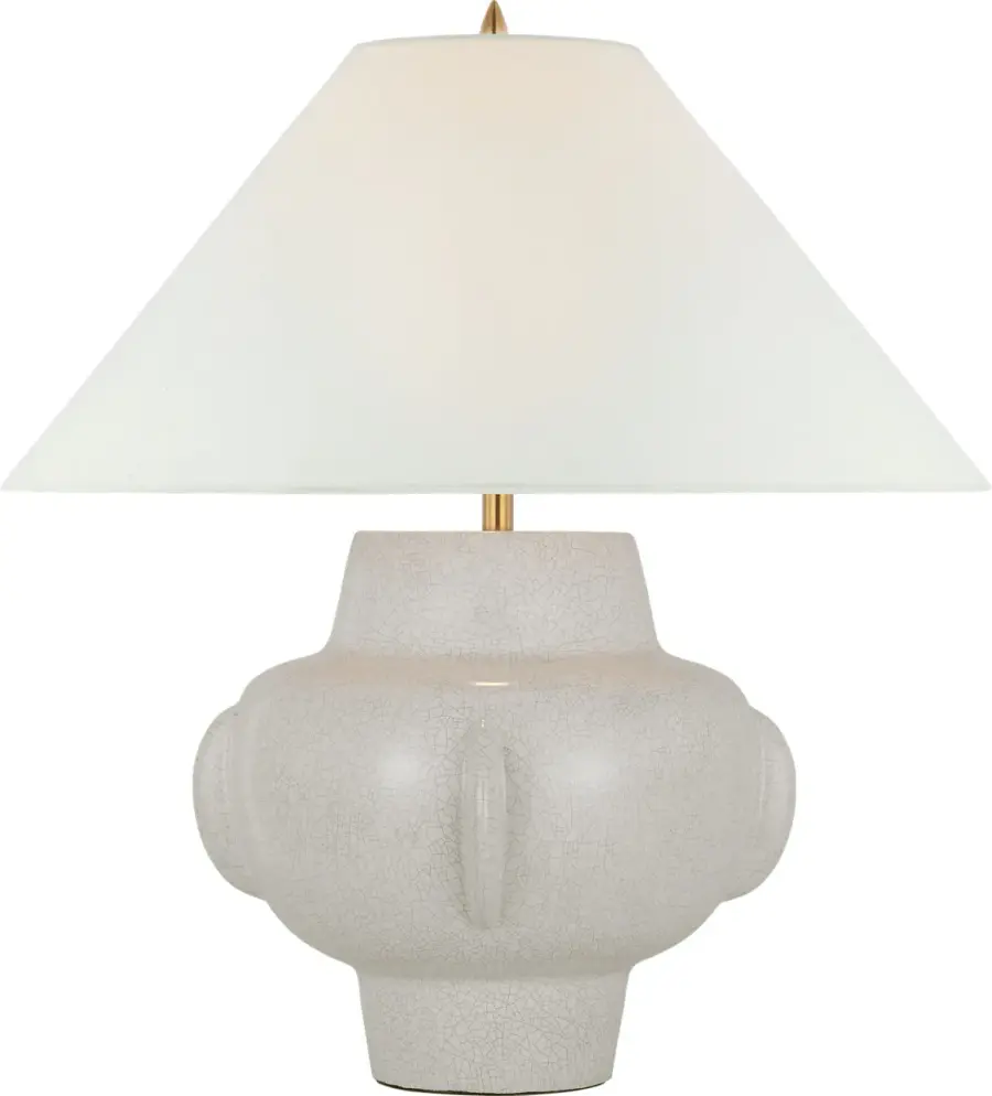 Elegant Coastal-Inspired Table Lamp with Textured White Crackle Finish