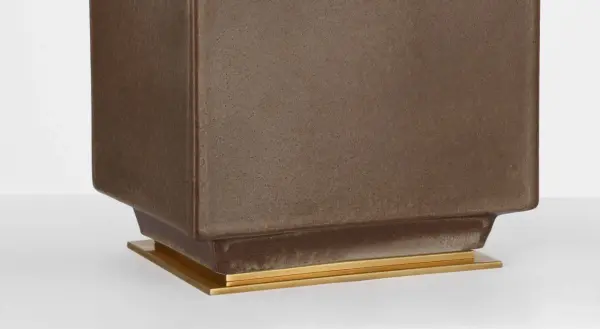 The Meurice table lamp combines sophisticated design with a soft Positano Sand finish and natural linen shade. At 27" tall, it provides ideal task and ambient lighting for bedrooms and living spaces. - alternate view