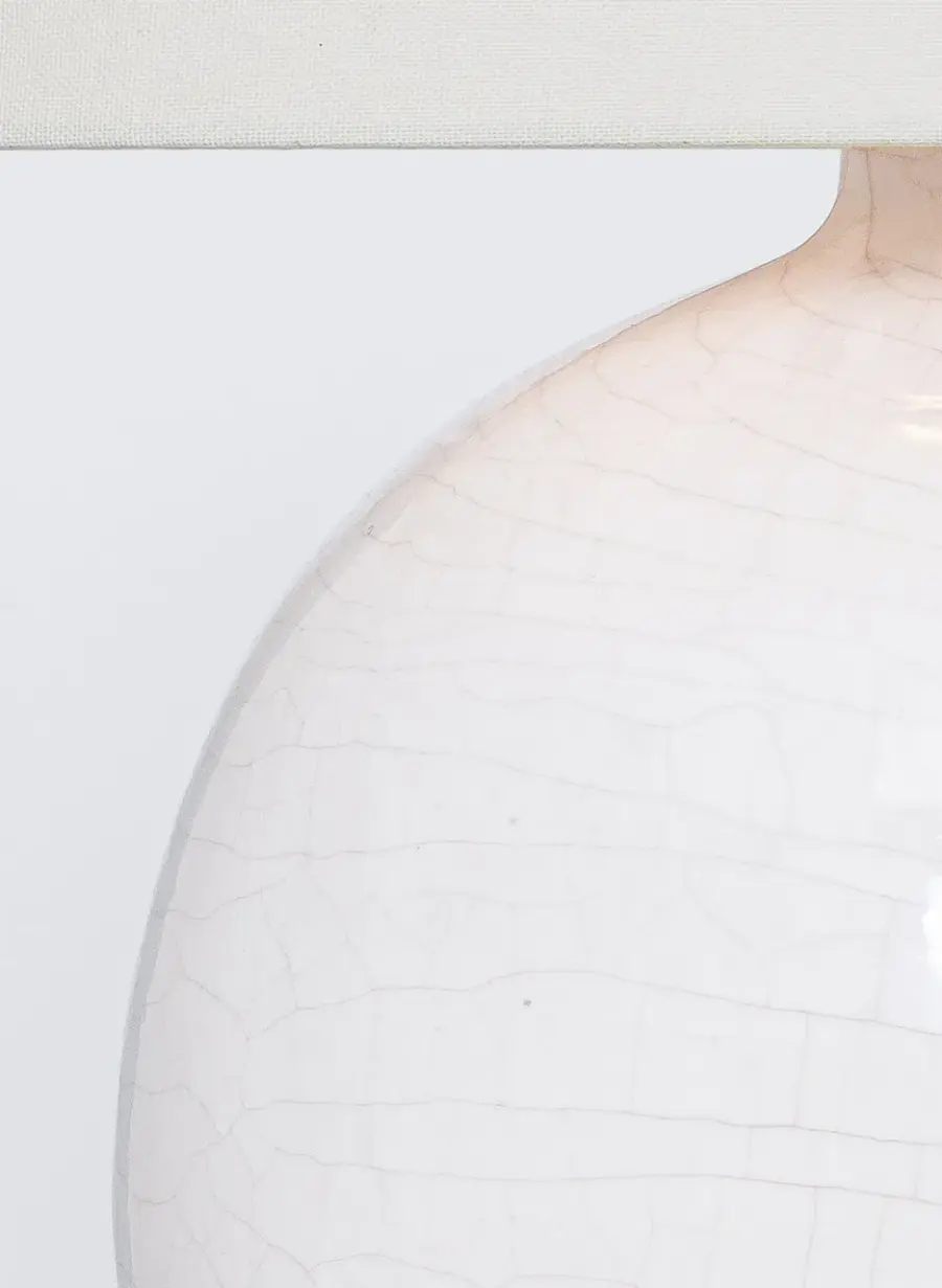 Elegant Crackled Ivory Table Lamp with Timeless Coastal Appeal - Image 2