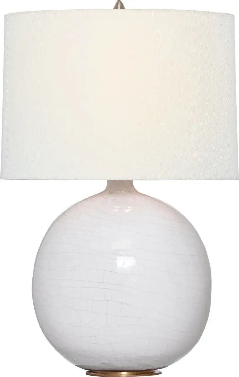 Elegant Crackled Ivory Table Lamp with Timeless Coastal Appeal - Image 1