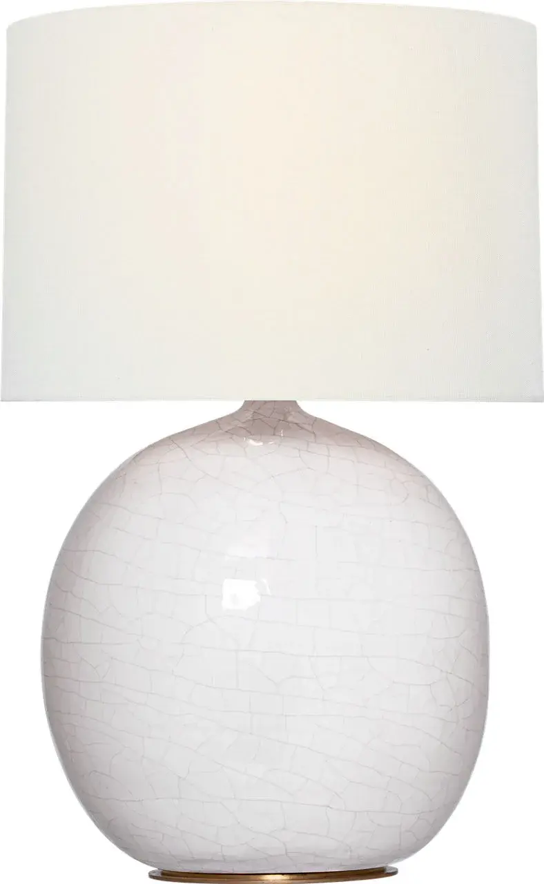 Elegant Crackled Ivory Table Lamp with Timeless Coastal Appeal - Image 2