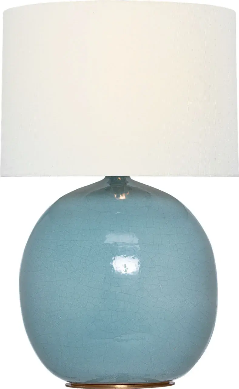 Sao Paulo 29" Table Lamp in Crackled Robin with Linen Shade - Image 1