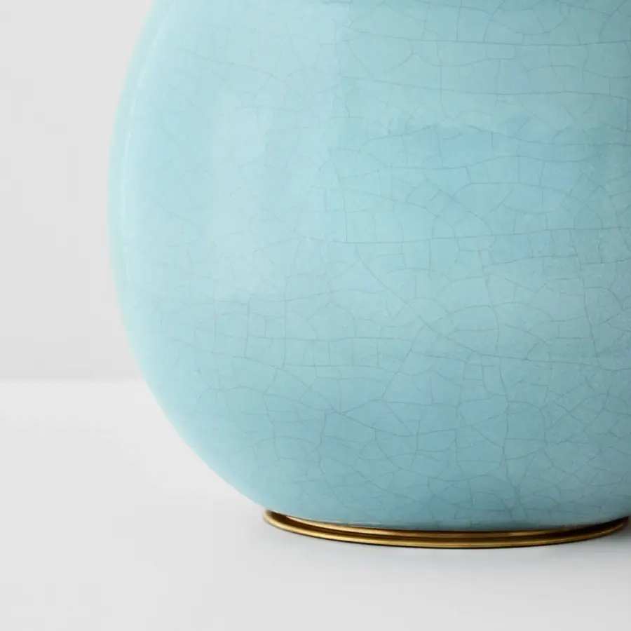 Sao Paulo 29" Table Lamp in Crackled Robin with Linen Shade - Image 3