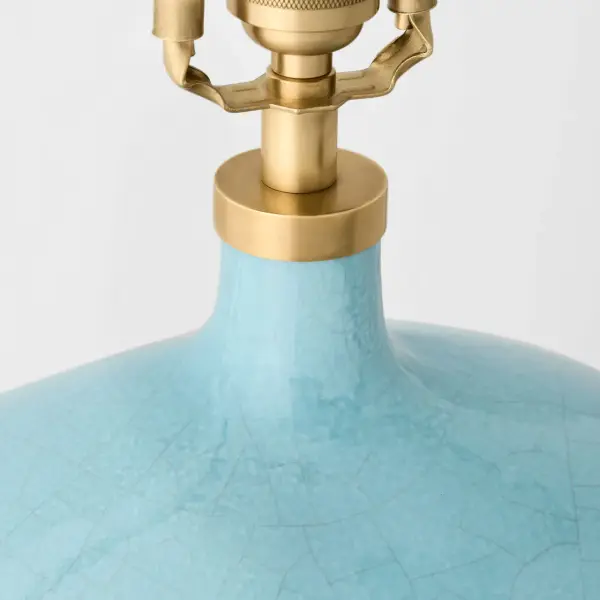 Sao Paulo 29" Table Lamp in Crackled Robin with Linen Shade - Image 4