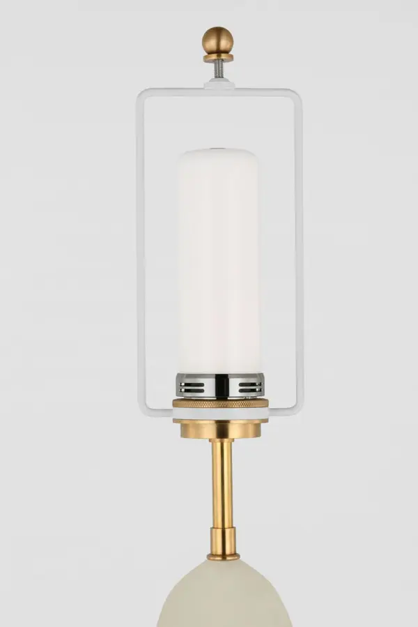Dani Medium Cordless Table Lamp in Alabaster with Linen Shade - Image 5