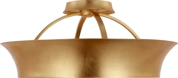 The Garland semi-flush mount features a sophisticated dual-ring design that provides both ambient and accent lighting. Its 20-inch diameter and gild finish create a statement piece perfect for modern and transitional interiors. - alternate view