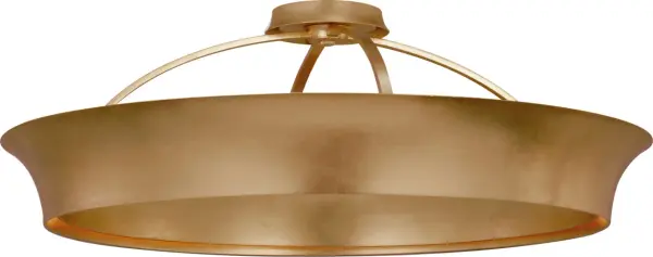 The Garland flush mount combines contemporary elegance with practical functionality. Its 30" dual-lit ring design provides both uplight and downlight, creating beautiful ambient illumination while the luxurious Gild finish adds warmth. - alternate view