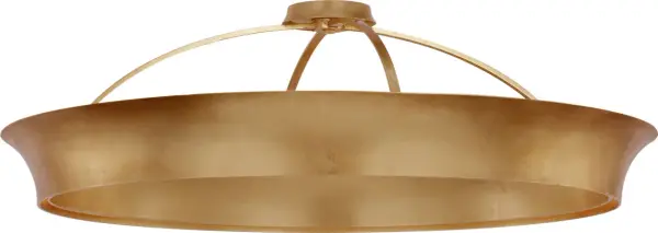 The Garland flush mount delivers dramatic impact with its generous 40-inch dual-lit ring design. The sophisticated gild finish adds warmth and elegance, making it perfect for contemporary and transitional spaces that demand a bold lighting statement. - alternate view