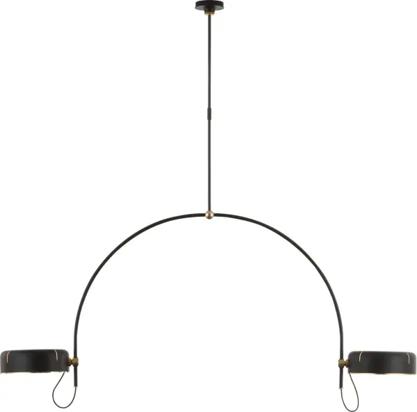 The Oso 72" Linear Arched Pendant combines modern industrial design with artisanal mixed metal finishes. Its substantial 6-foot length makes it perfect for large dining tables and kitchen islands, while the arched silhouette adds architectural interest.