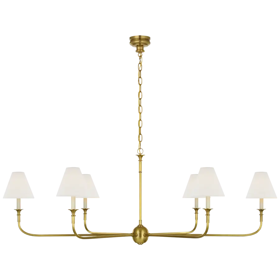 Piaf Grande Chain Hung Chandelier with Linen Shades - Image 1