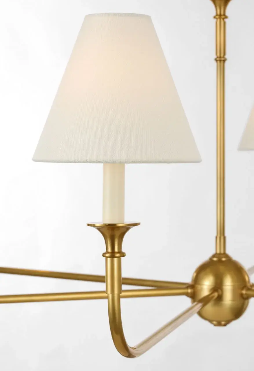 Piaf Grande Chain Hung Chandelier with Linen Shades - Image 3