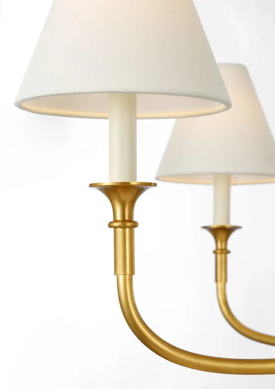 Piaf Grande Chain Hung Chandelier with Linen Shades - Image 4