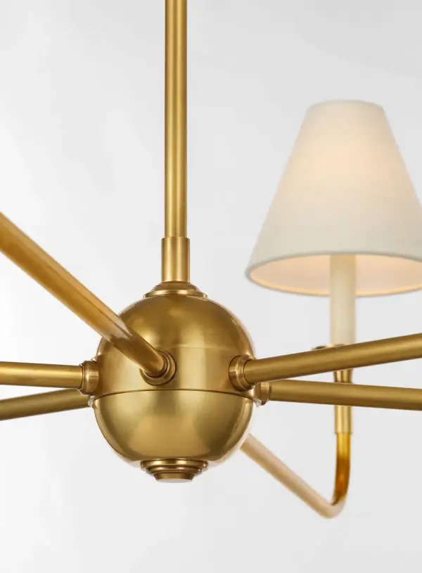 Piaf Grande Chain Hung Chandelier with Linen Shades - Image 5
