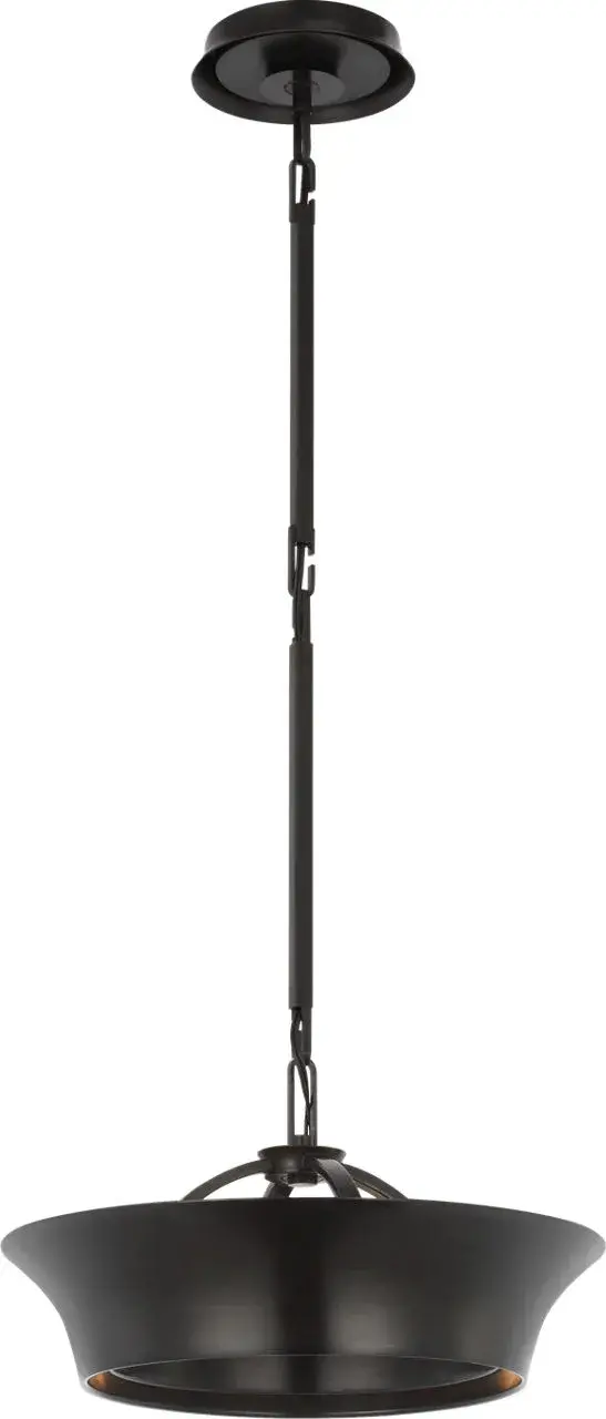 The Garland 15" Ring Chandelier combines contemporary geometry with industrial charm. Its dual-lit design provides both ambient and accent lighting, while the aged iron finish adds character to modern and transitional spaces. - alternate view