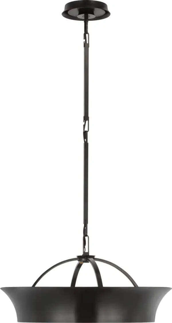 The Garland 20" chandelier features a distinctive dual-lit ring design in aged iron finish, offering both ambient and accent lighting. Its transitional style bridges traditional and modern aesthetics perfectly. - alternate view