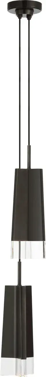 Matcha 2 Light Pendant in Bronze with Clear Glass - Image 1
