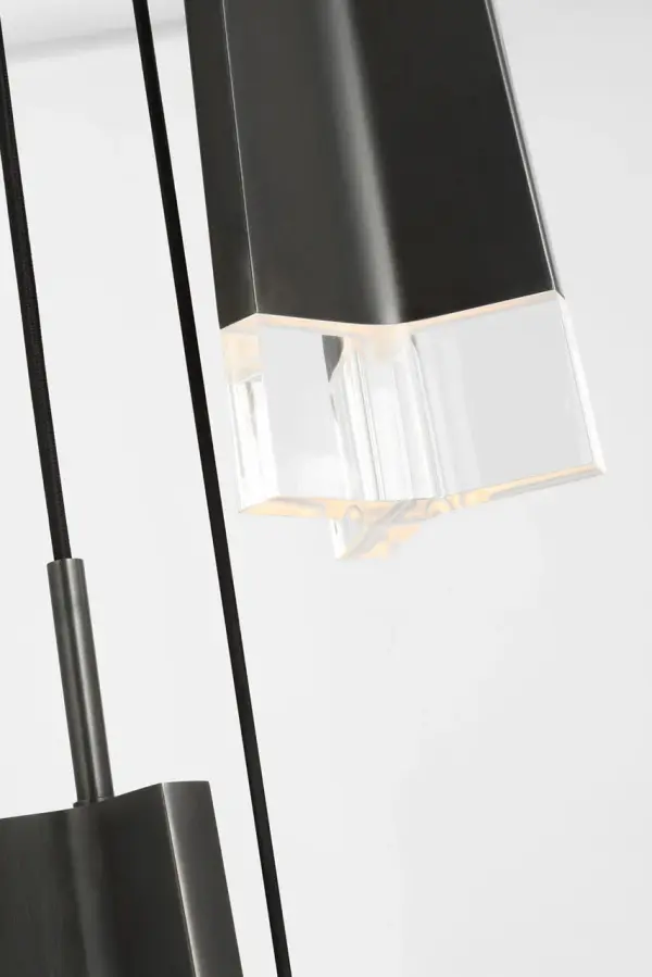 Matcha 3 Light Pendant in Bronze with Clear Glass - Image 4