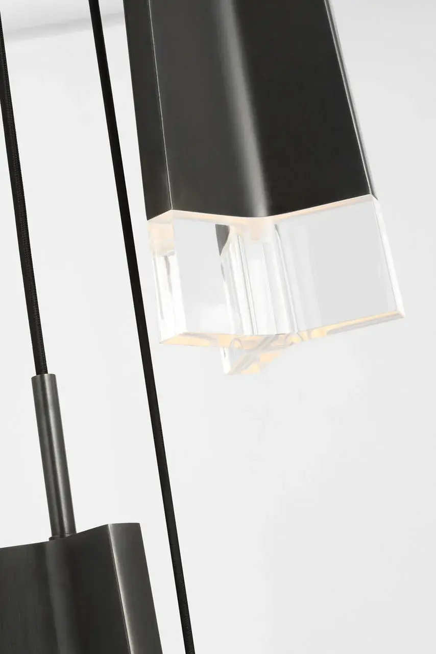Matcha 3 Light Pendant in Bronze with Clear Glass - Image 4