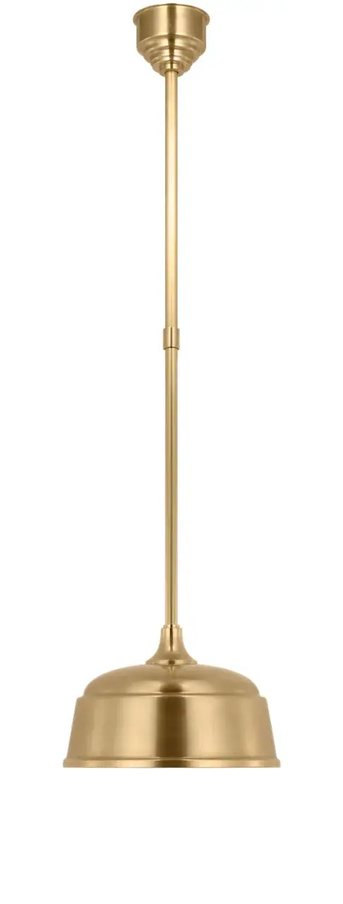 The Academy Pendant combines traditional craftsmanship with outdoor durability. Its hand-rubbed antique brass finish and distinctive Rockhouse glass shade create warm, inviting illumination for covered outdoor spaces. - alternate view