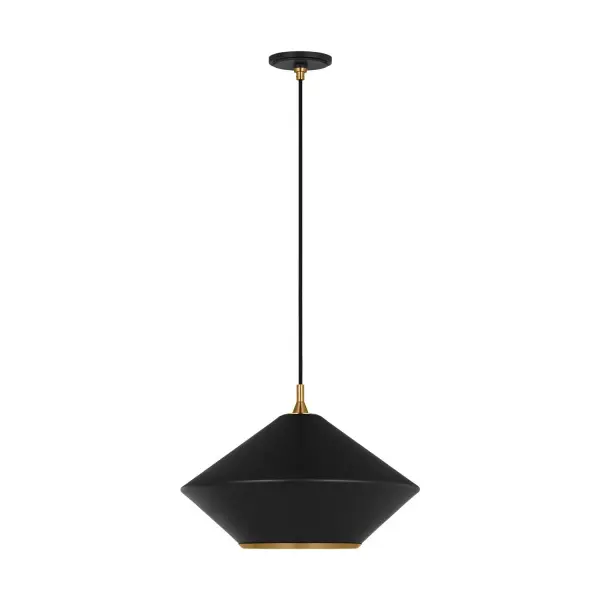 Stanza One Light Pendant in Midnight Black