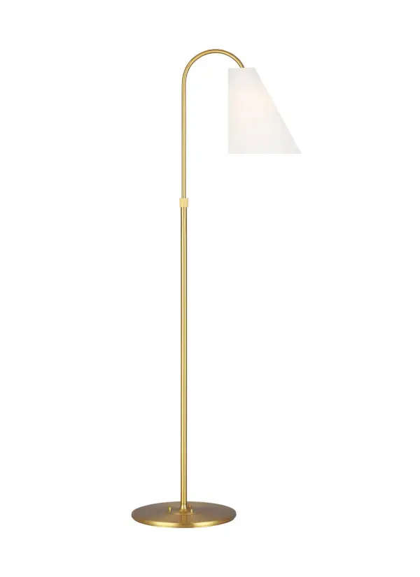 Signoret One Light Floor Lamp in Burnished Brass