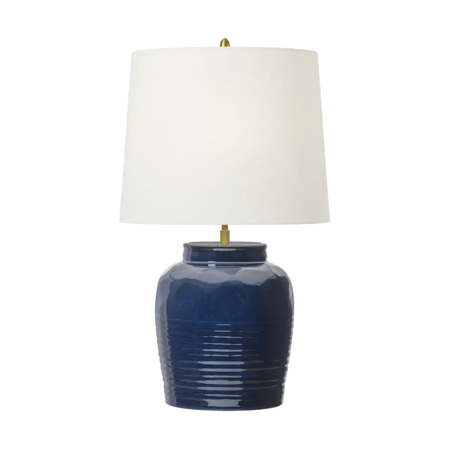 Selena Medium Table Lamp in Mixed Blue Brown - Image 1
