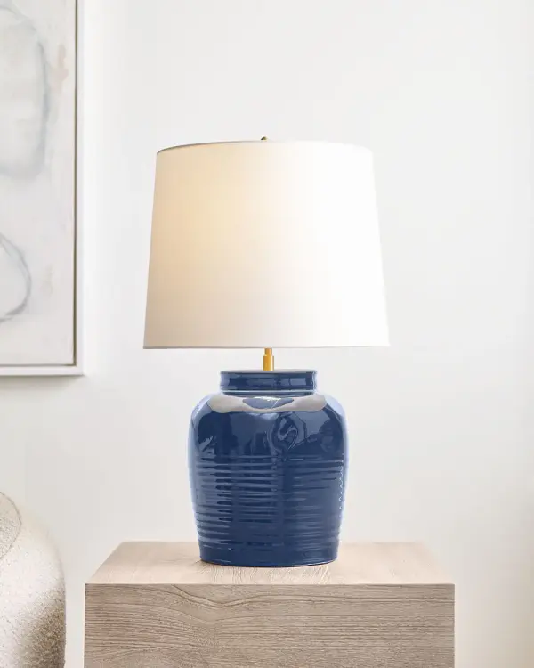 Selena Medium Table Lamp in Mixed Blue Brown - Image 6