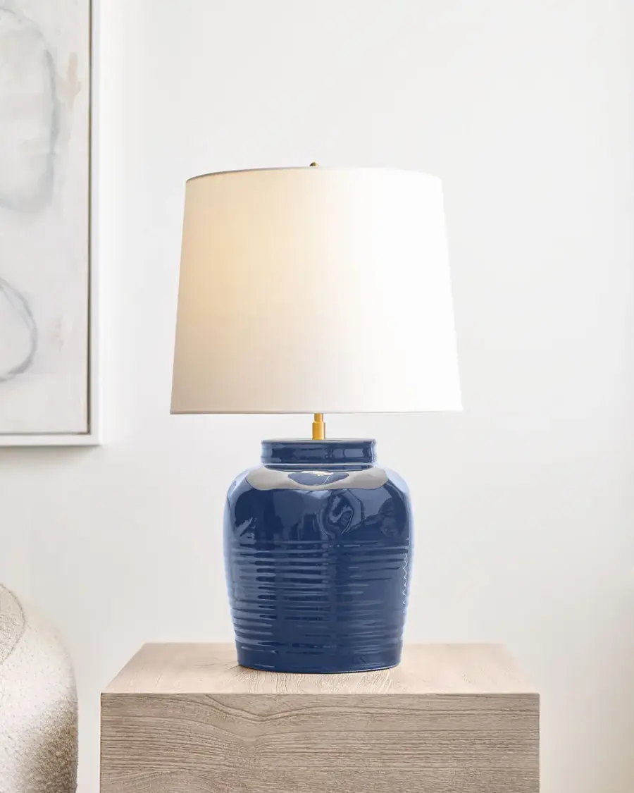 Selena Medium Table Lamp in Mixed Blue Brown - Image 6