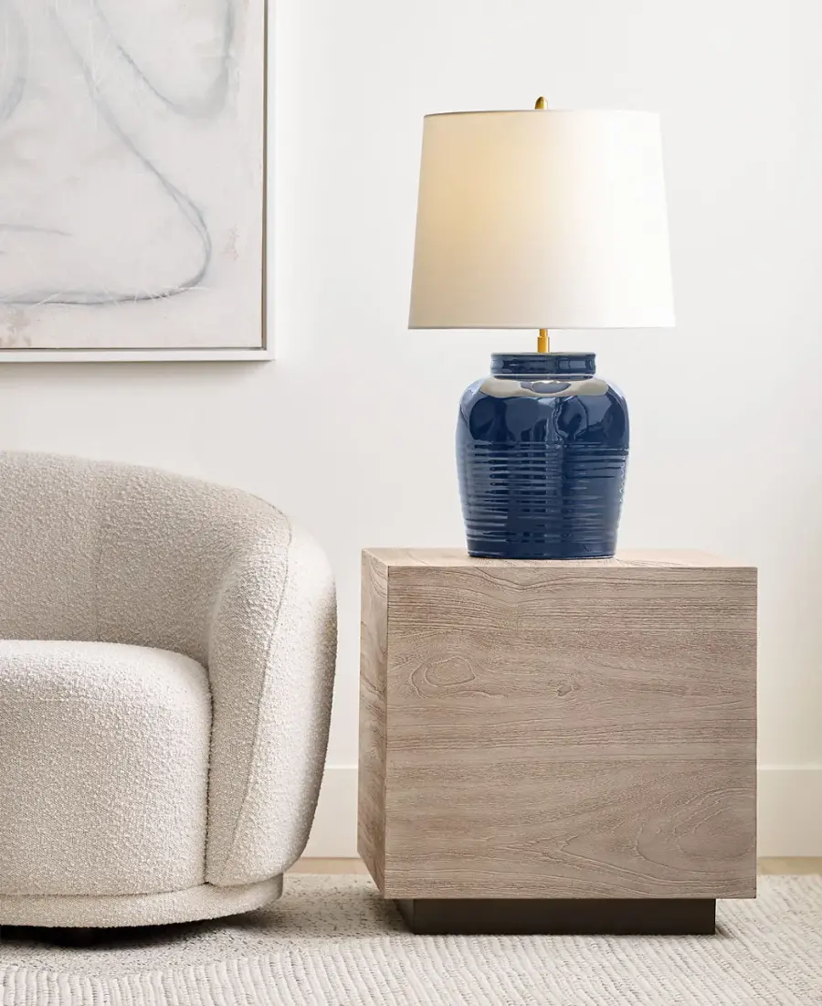 Selena Medium Table Lamp in Mixed Blue Brown - Image 7