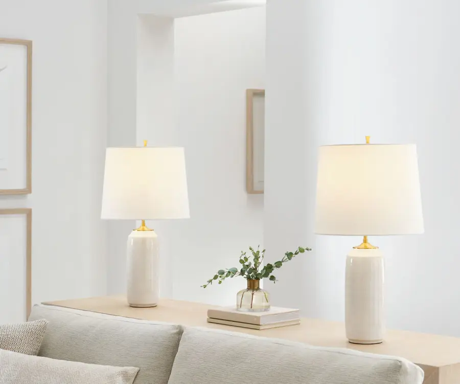 Cato Medium Table Lamp in Natural White - Image 8