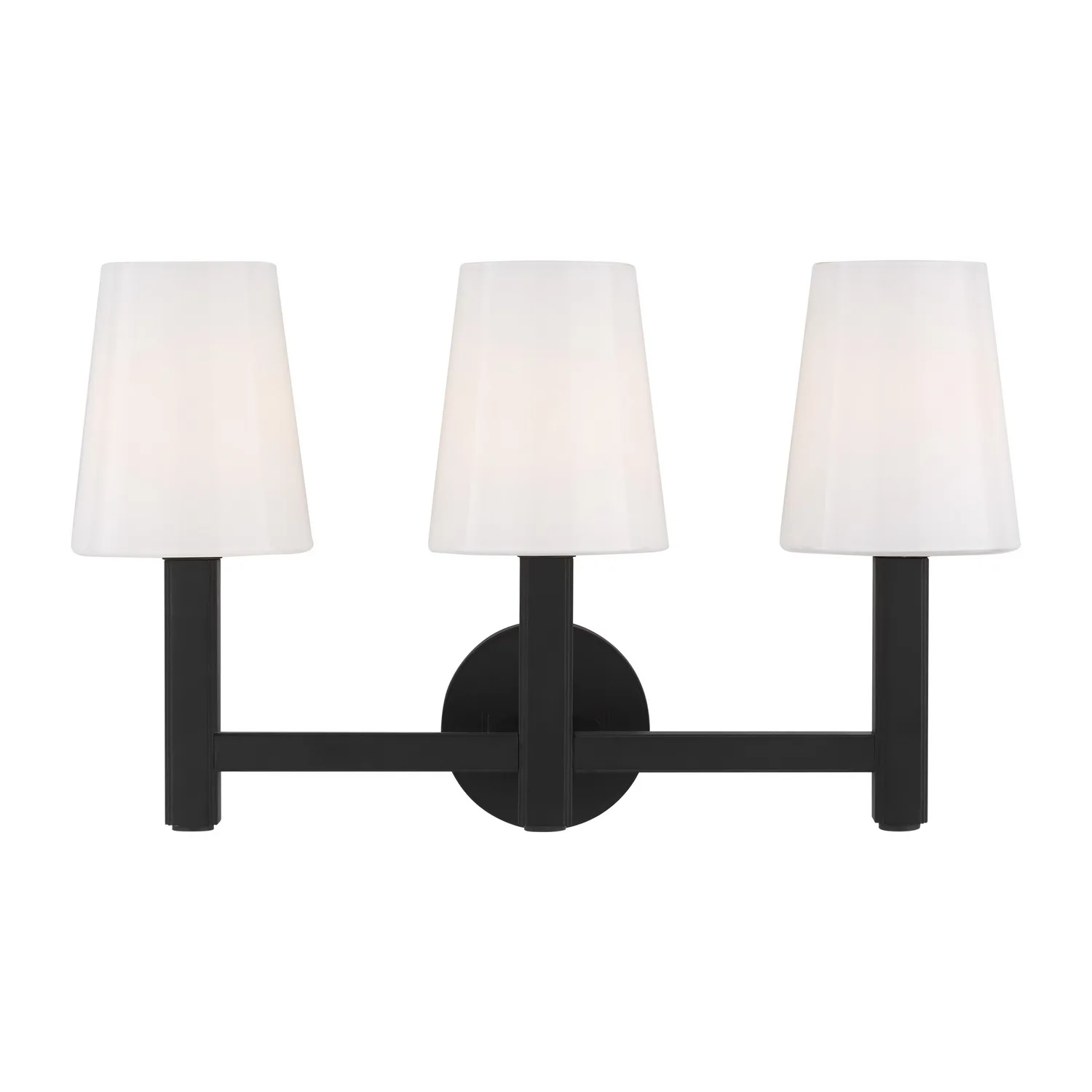 Logan Three Light Vanity in Aged Iron