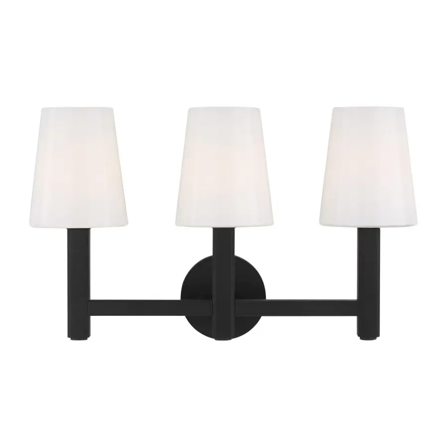 Logan Three Light Vanity in Aged Iron