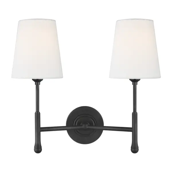 Capri Two Light Wall Sconce in Aged Iron