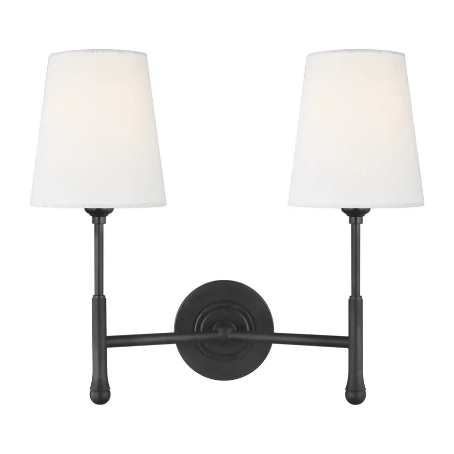 Capri Two Light Wall Sconce in Aged Iron