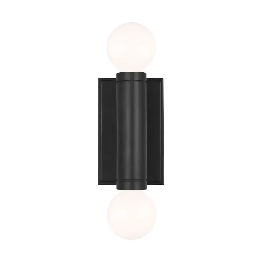 Beckham Modern Two Light Wall Sconce in Aged Iron