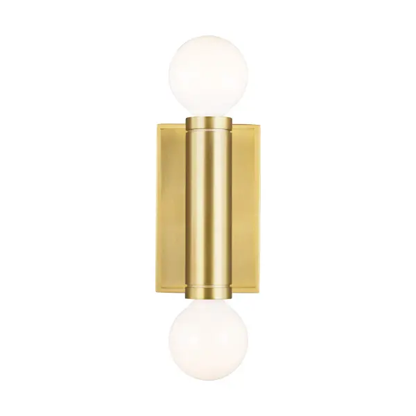Beckham Modern Two Light Wall Sconce in Burnished Brass