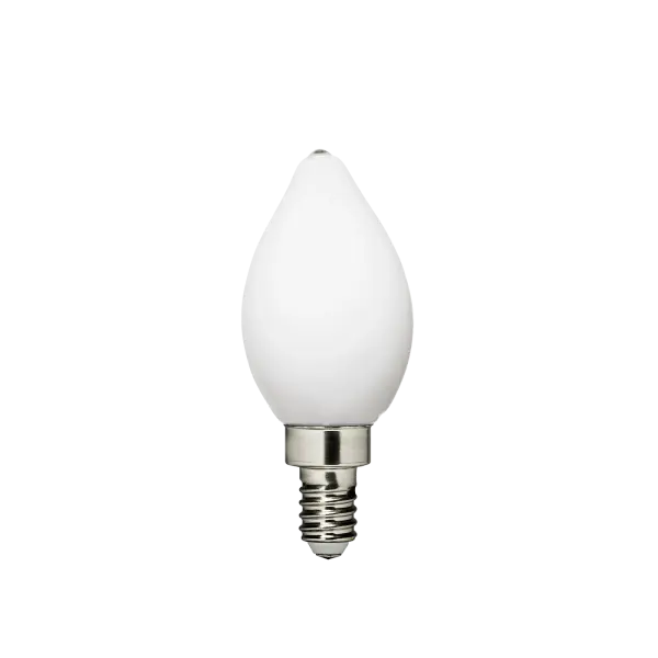 This 4W LED bulb delivers 350 lumens of warm 2700K light with a classic frosted finish. Perfect for chandeliers, sconces, and decorative fixtures requiring candelabra bases, offering excellent energy efficiency. - alternate view