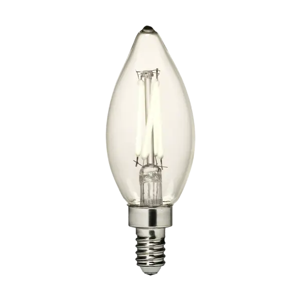 This 4W LED candelabra bulb delivers 350 lumens of warm 2700K light while consuming minimal energy. The clear glass design works beautifully in exposed-bulb fixtures, chandeliers, and sconces throughout the home.