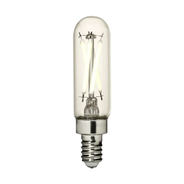 This 2.5W LED bulb delivers 200 lumens of warm 2700K light in a compact T6 candelabra base format. Perfect for decorative fixtures where the bulb is visible, combining vintage aesthetics with modern efficiency.