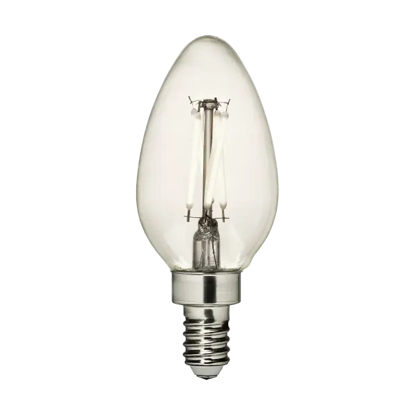 This 4W LED candelabra bulb delivers 350 lumens of warm 2700K light while consuming minimal energy. The clear glass design works beautifully in exposed-bulb fixtures, chandeliers, and sconces throughout the home.