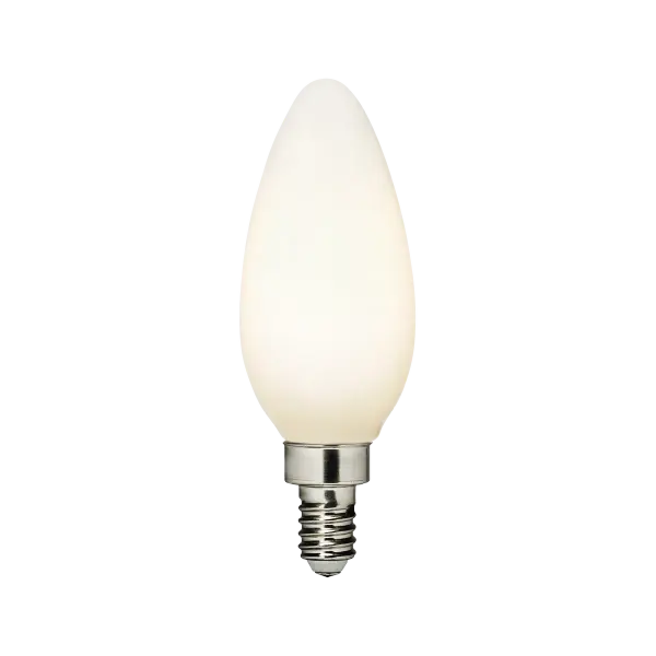 This 5W LED bulb delivers 500 lumens of warm 2700K light with a timeless frosted finish. Perfect for chandeliers, sconces, and decorative fixtures with candelabra bases, offering excellent energy efficiency and longevity.