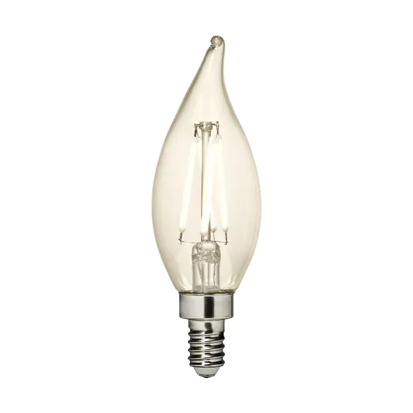 This 2.5W LED bulb delivers 200 lumens of warm 2700K light in a classic CA11 candelabra shape. Perfect for chandeliers, sconces, and decorative fixtures requiring E12 base bulbs with vintage appeal and modern efficiency.