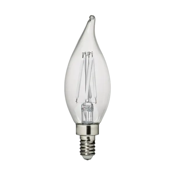 This 2.5W LED bulb delivers 200 lumens of warm 2700K light in a classic CA11 candelabra shape. Perfect for chandeliers, sconces, and decorative fixtures requiring E12 base bulbs with vintage appeal and modern efficiency. - alternate view