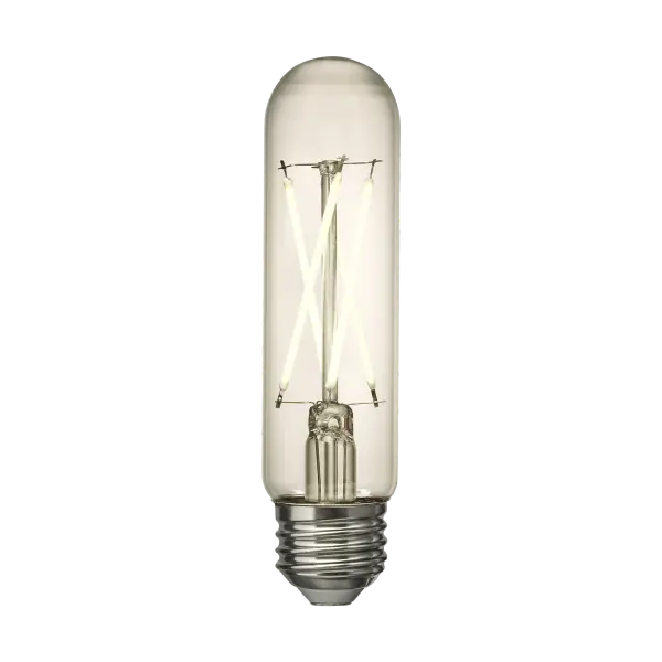 This 5W LED T10 bulb delivers 430 lumens of warm 2700K light in a timeless clear glass design. Perfect for vanity fixtures, sconces, and decorative lighting where the bulb is visible.